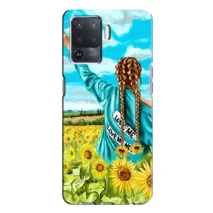 Чехол Стильные девушки на Oppo A94 (Девушка на поле)