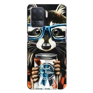 Силиконовый Чехол с Енотами на Oppo A94 (Енот в очках)