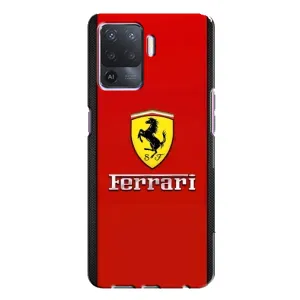 Силиконовый бампер с картинкой машины на Oppo A94 (Ferrari Logo)