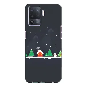 Силиконовый бампер на рождество для Oppo A94 (Город зимний)