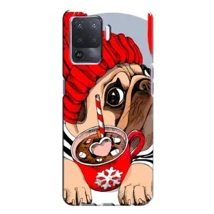 Бампер для Oppo A94 с картинкой "Песики" (Грустная собака)