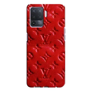 Текстурный Чехол Louis Vuitton для Оппо А94 (Красный ЛВ)