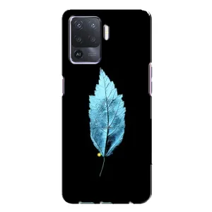 Чехол с картинками на черном фоне для Oppo A94 (Листочек)
