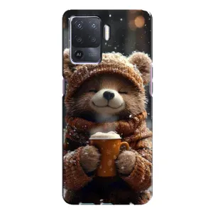 Печатный чехол «Зверята с кофе» для Oppo A94 (Медвежонок с кофе)