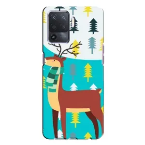 Силиконовый бампер с картинкой животных для Oppo A94 (Олень с шарфом)