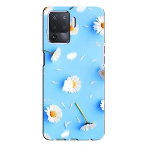Чохол з Квітами для Oppo A94 (ромашки на блакитному)