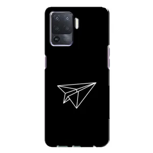 Чехол с картинками на черном фоне для Oppo A94 (Самолетик)