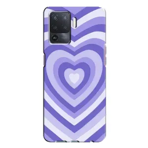 Чехлы с тематикой "Маленькие Сердечки" на Oppo A94 (Сердце фиолет)
