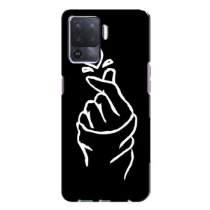 Чехлы (Знак сердечка) на Oppo A94 (Сердце на черном)