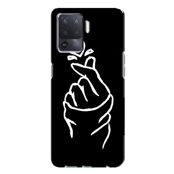 Чехол с рисунком «Сердце на черном» для OPPO A94 Чехол с рисунком «Сердце на черном» для OPPO A94
