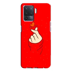 Чехлы (Знак сердечка) на Oppo A94 (Сердце на красном)