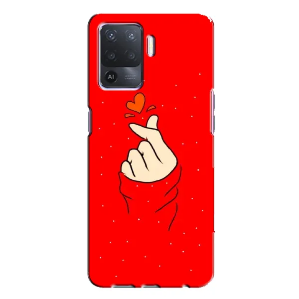 Чехол с рисунком «Сердце на красном» для OPPO A94 Чехол с рисунком «Сердце на красном» для OPPO A94