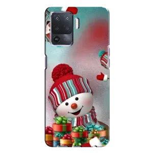 Чехлы на Новый Год Oppo A94 (Снеговик в шапке)
