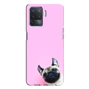 Бампер для Oppo A94 с картинкой "Песики" (Собака на розовом)
