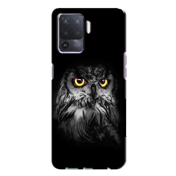 Чехол с рисунком «Сова на чёрном» для OPPO A94 Чехол с рисунком «Сова на чёрном» для OPPO A94