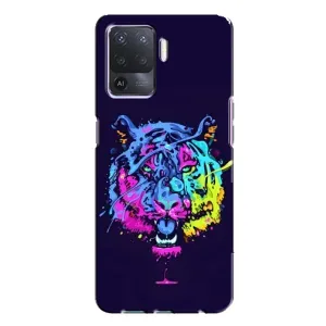 Силиконовый бампер с картинкой животных для Oppo A94 (Тигр-Арт)
