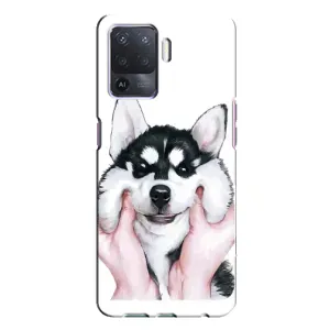 Бампер для Oppo A94 с картинкой "Песики" (Собака Хаски)