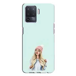 Силиконовый Чехол на Oppo A94 с картинкой Стильных Девушек (В шапке)