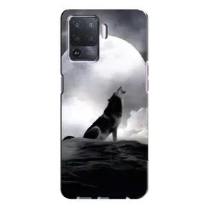 Чехол с Волком на Oppo A94 (Волк и луна)