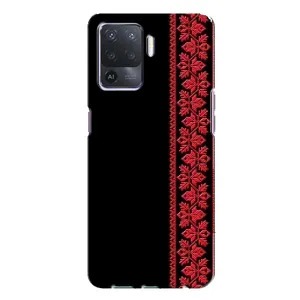 Силиконовый Чехол на Oppo A94 с картинкой Вышиванки (Вышиванка на черном)