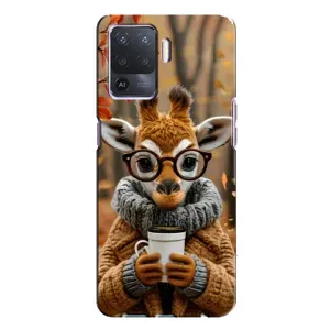 Печатный чехол «Зверята с кофе» для Oppo A94 (Жираф с кофе)