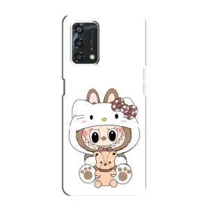 Чехол с принтом Лабубу для Oppo A95 (Белый Лабубу)