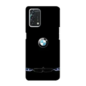 Силиконовый бампер с картинкой машины на Oppo A95 (Черный BMW)