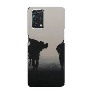 Чехлы на военную тематику для Oppo A95 (Бой солдат)