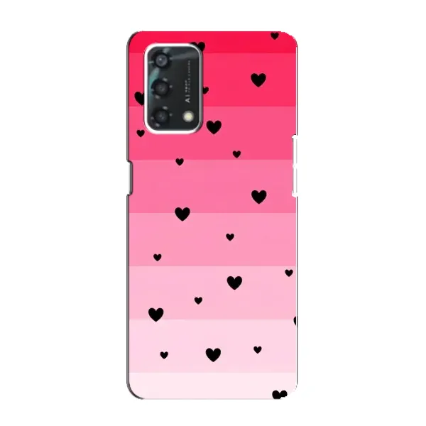 Чехол с рисунком «Чорные сердечки» для OPPO A95 Чехол с рисунком «Чорные сердечки» для OPPO A95
