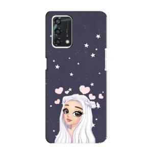 Чехол Стильные девушки на Oppo A95 (Девушка и сердечки)