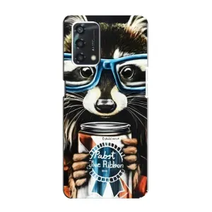 Силиконовый Чехол с Енотами на Oppo A95 (Енот в очках)