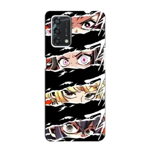 Силиконовые чехлы с глазами Anime для Оппо А95 (Глаза на чорном)