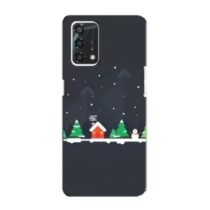 Силиконовый бампер на рождество для Oppo A95 (Город зимний)