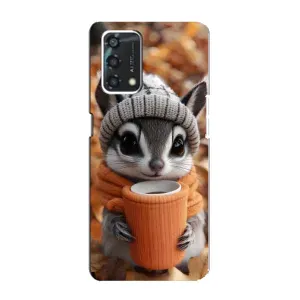Печатный чехол «Зверята с кофе» для Oppo A95 (Грызунчик с кофе)