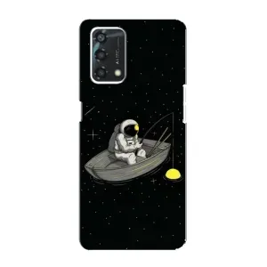 Силиконовый Чехол с принтом "Космонавты" на Oppo A95 (Космонавт на рыбалке)