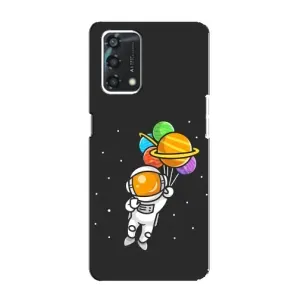 Силиконовый Чехол с принтом "Космонавты" на Oppo A95 (Космонавт с шариками)
