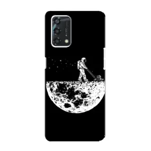Силиконовый Чехол с принтом "Космонавты" на Oppo A95 (Космонавт)