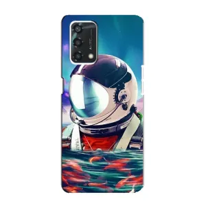 Силиконовый Чехол с принтом "Космонавты" на Oppo A95 (Космонавт в воде)