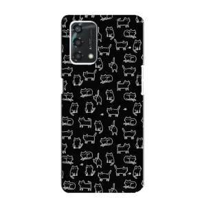Чехол на тематику: Коты для OPPO A95 (Котики на черном)