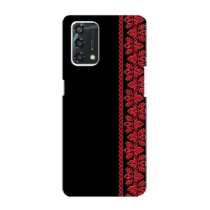 Силиконовый Чехол на Oppo A95 (Красная Вышиванка)