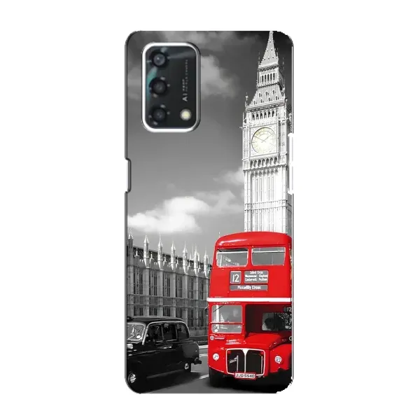 Чехол с рисунком «Красный автобус» для OPPO A95