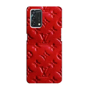 Текстурный Чехол Louis Vuitton для Оппо А95 (Красный ЛВ)