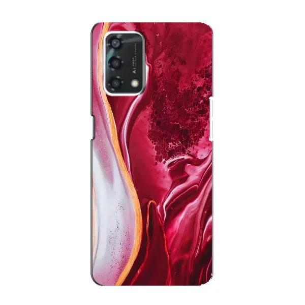 Чехол с рисунком «Красный мрамор» для OPPO A95 Чехол с рисунком «Красный мрамор» для OPPO A95