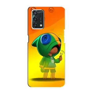Чехол Бравл Старс для Oppo A95 (LEON в кофте)