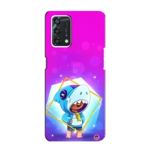 Чехол Бравл Старс для Oppo A95 (Леон в костюме Акулы)