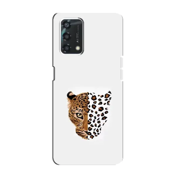 Чехол с рисунком «Леопард на белом» для OPPO A95 Чехол с рисунком «Леопард на белом» для OPPO A95