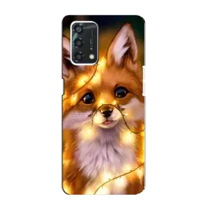 Чехол с Лисичкой для Oppo A95 (Новогодний лисенок)