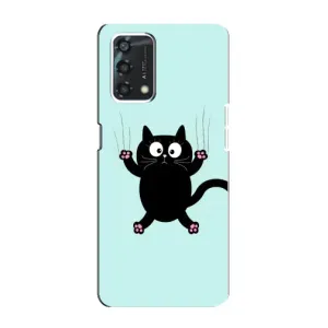 Силиконовый чехол с котиком для Oppo A95 (Падающий кот)