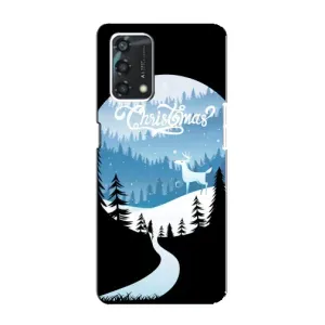 Силиконовый бампер на рождество для Oppo A95 (Рождественский Олень)
