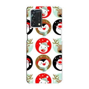 Силиконовый бампер на рождество для Oppo A95 (Рождественский принт)